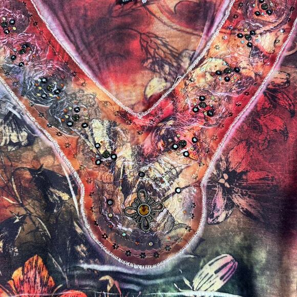 Gorgeous bleu y2k graphic cropped bellsleeve - Picture 6 of 8